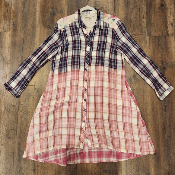 Philosophy plaid dress/kimono style layer piece - Picture 2 of 9